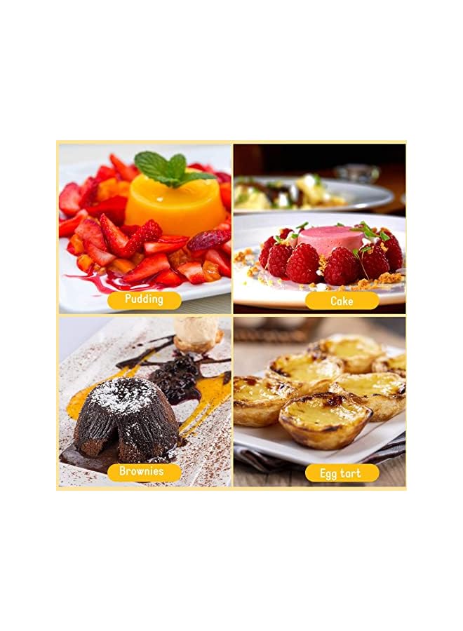 S-TOP 10 Pieces Egg Tart Molds, Individual Molds Pudding Molds Cups, Mini Chocolate Molten Pans Carbon Steel Cupcake Cake Cookie Pudding Mold, Round Nonstick Popover Bakeware Tumblers (2.6 x 2 x 1.3 Inch) - Image 3
