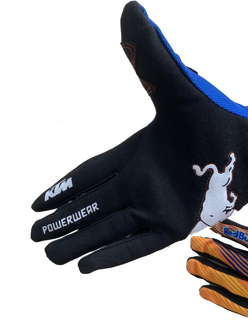 EXCEREY Non-Slip MTB Motorcycle Biking Cycling Gloves Full Finger Off-Road Racing Gloves for Men Women & Mountaineering (Blue, L) - Image 5