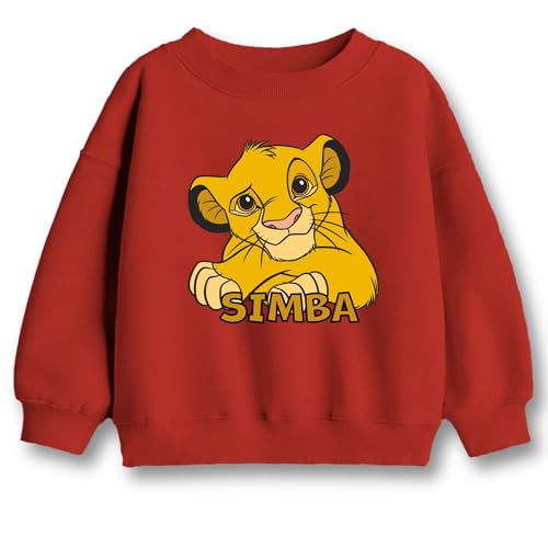 minicult Cotton Full Sleeves Sweatshirt for Kids with Lion King Simba Print(Simba)(5-6 Years), Red - Image 1