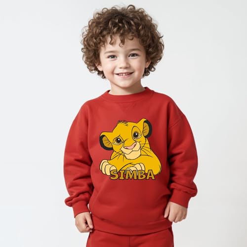 minicult Cotton Full Sleeves Sweatshirt for Kids with Lion King Simba Print(Simba)(5-6 Years), Red - Image 3