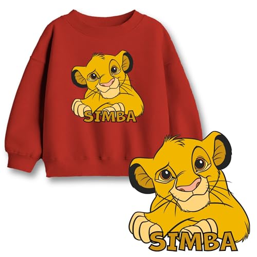 minicult Cotton Full Sleeves Sweatshirt for Kids with Lion King Simba Print(Simba)(5-6 Years), Red - Image 2