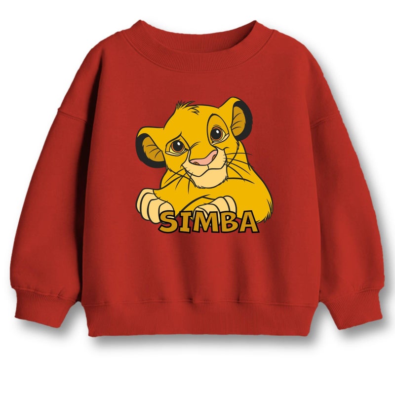 minicult Cotton Full Sleeves Sweatshirt for Kids with Lion King Simba Print(Simba)(5-6 Years), Red - Image 5