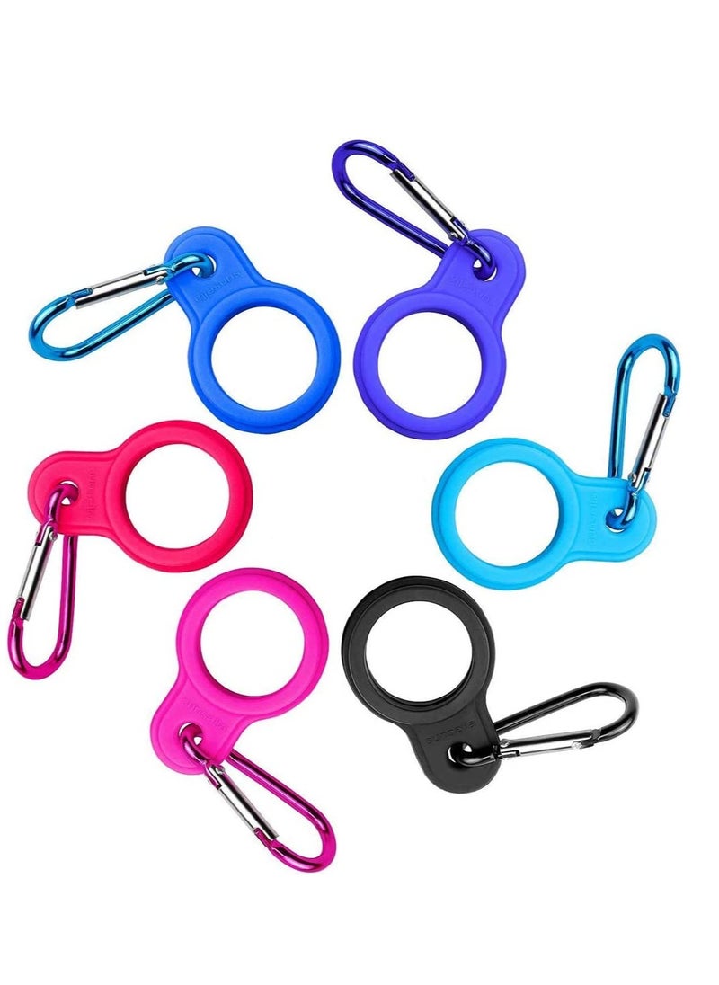 SYOSI 6 pcs Silicone Water Bottle Buckle, Outdoor Hanging Buckle Water Bottle Holder Clip With D-Ring Hook for Traveling Camping Hiking Outdoor Activities  - Image 1