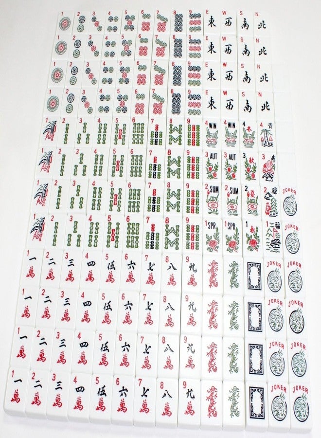 HNDTEK American Western-Style Mahjong Tiles - 166-Piece Set, Scratch-Resistant Melamine, Tiles Only Type A - Image 2