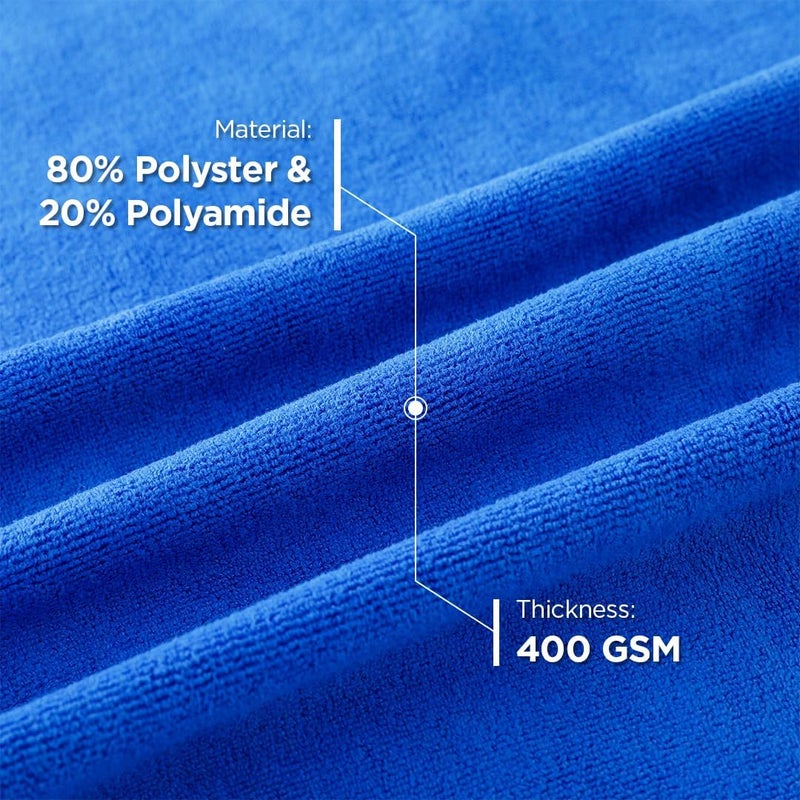 Kuber Industries Kuber Industries Face Towel Microfiber Hand Towel Antibacterial Face Towel Hair Face Towel for Man 400 GSM Towel SHXS Pack of 2 Blue  - Image 3