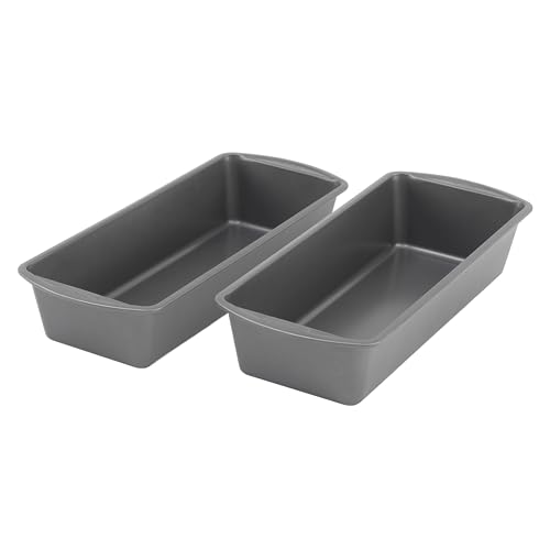 GoodCook Set of 2 Extra Large 13" x 5" Nonstick Steel Bread Loaf Pans, Gray - Set of Two Loaf Pans, Even Heat Distribution, Scratch-Resistant Nonstick Coating, Durable Construction, Easy to Clean - Image 1