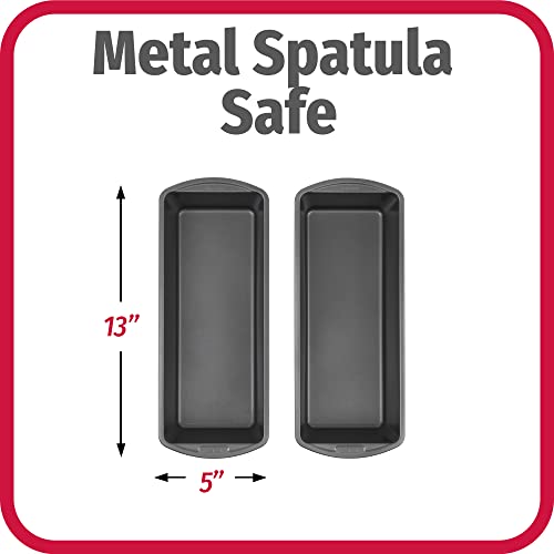 GoodCook Set of 2 Extra Large 13" x 5" Nonstick Steel Bread Loaf Pans, Gray - Set of Two Loaf Pans, Even Heat Distribution, Scratch-Resistant Nonstick Coating, Durable Construction, Easy to Clean - Image 5