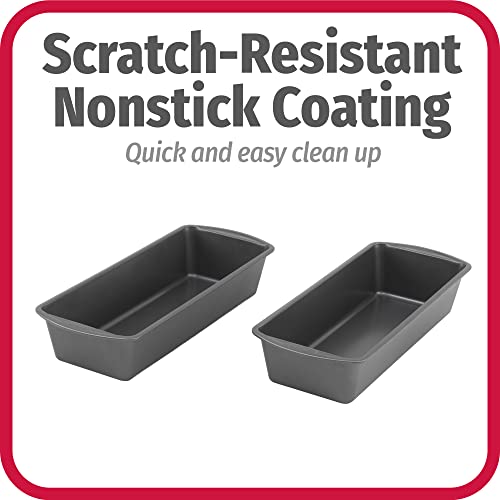 GoodCook Set of 2 Extra Large 13" x 5" Nonstick Steel Bread Loaf Pans, Gray - Set of Two Loaf Pans, Even Heat Distribution, Scratch-Resistant Nonstick Coating, Durable Construction, Easy to Clean - Image 4
