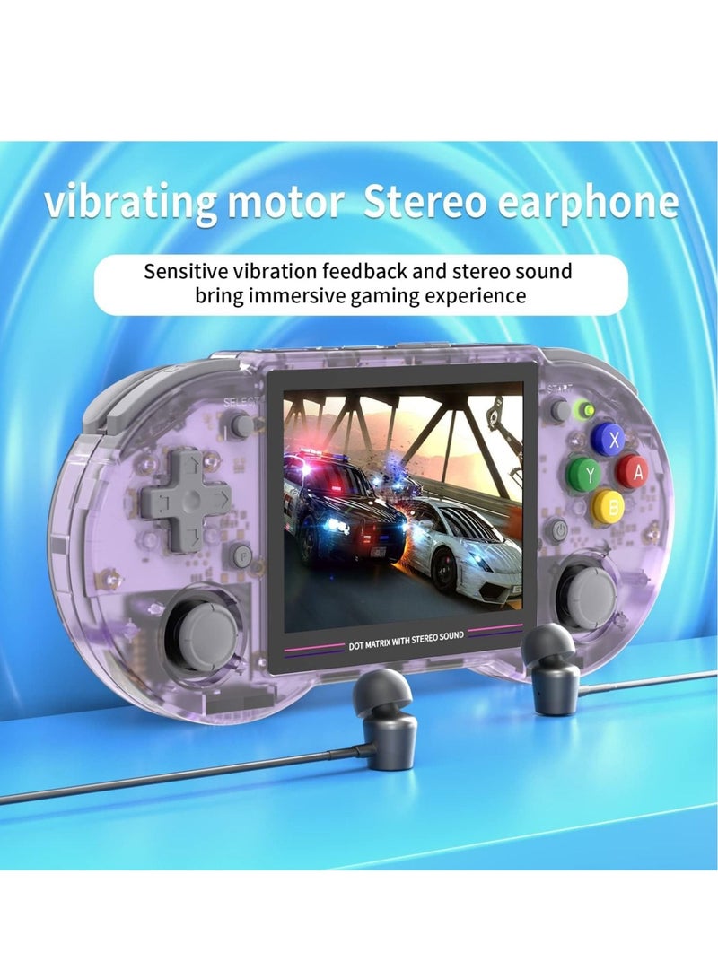 ANBERNIC  RG353PS Retro Handheld Game Console, Single Linux System with RK3566 Chip, 3.5 Inch IPS Screen, Transparent Purple Color, Includes Preinstalled 128G TF Card with 4519 Games - Image 3