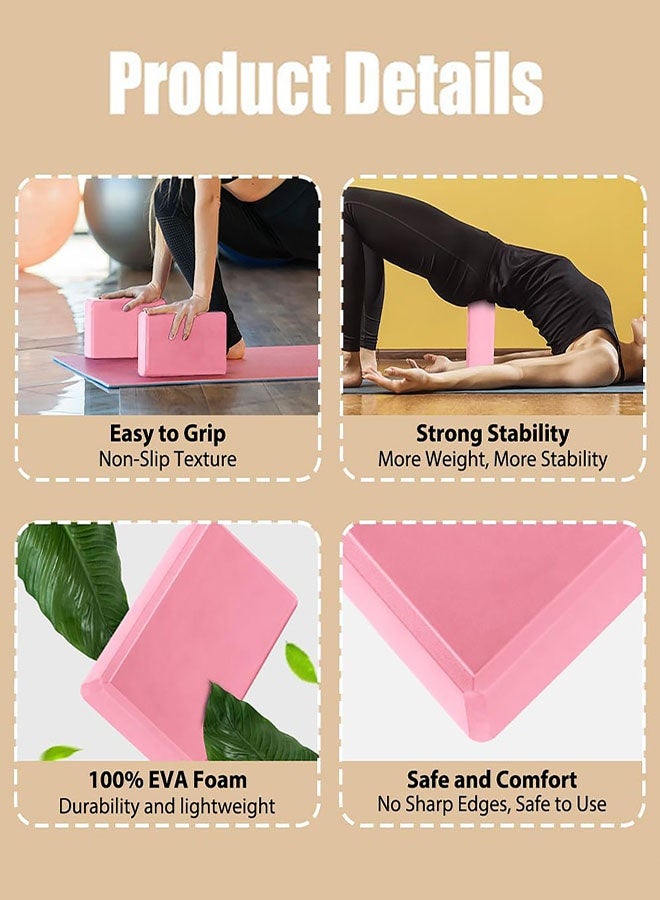 Jyelux Yoga Blocks Set of 2, Sports Yoga Blocks, Gym Bricks, Non-Slip Lightweight Yoga Block, EVA Foam Yoga Blocks for Yoga Pilates Training and Home Exercise - Image 4