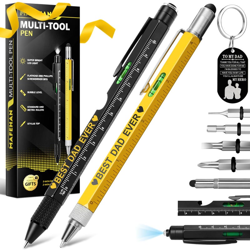 MAFEHAN 10 in 1 MultiTool Pen Set for Him Cool Gadgets For Dads Christmas Stocking Stuffers