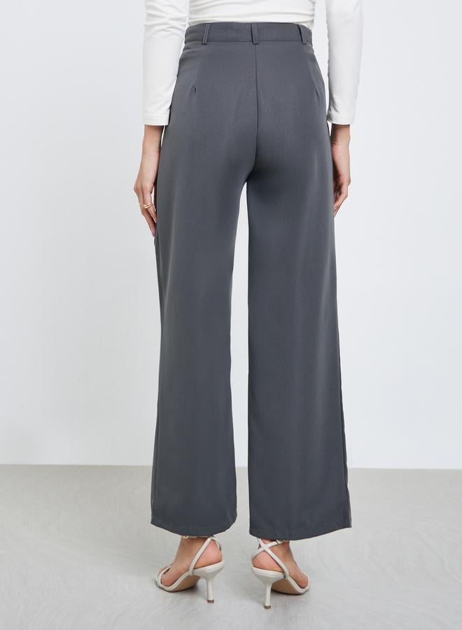 ستايلي بنطال بأرجل واسعة بكسرات - Image 4