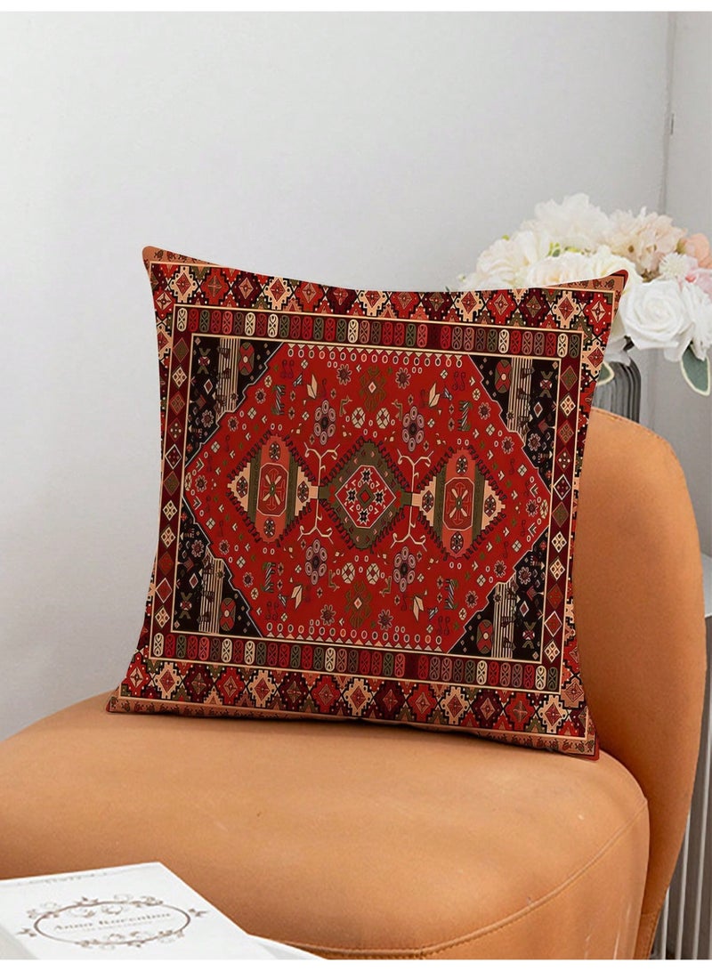 Cushion cover set of 4 pieces, bohemian design, bright and solid colors, size 45 cm x 45 cm, without filling - Image 3