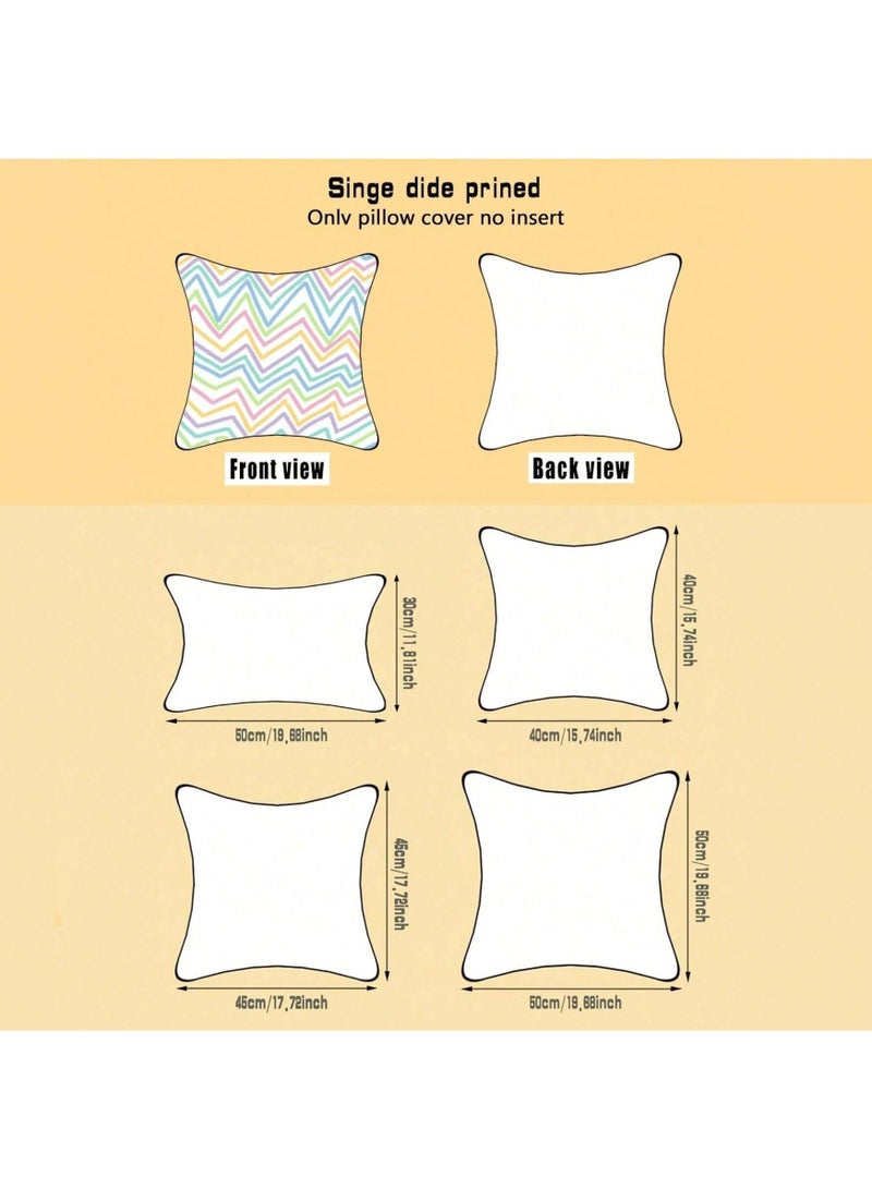 Cushion cover set of 4 pieces, bohemian design, bright and solid colors, size 45 cm x 45 cm, without filling - Image 4