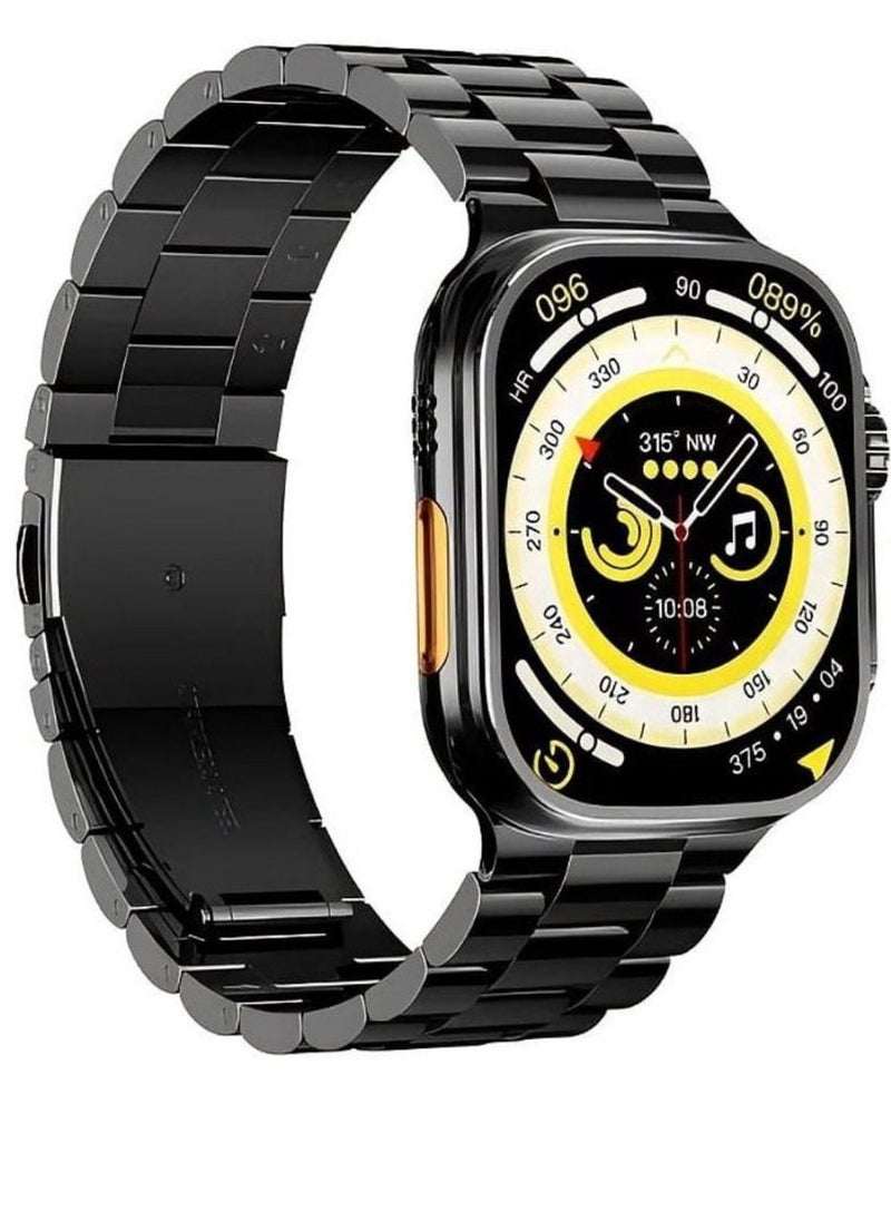 JOROBO - WS09 Ultra  Smart Watch with NFC Always on Display Wireless Charging for Men's and Women's Black Edition With 3 Straps - Image 1