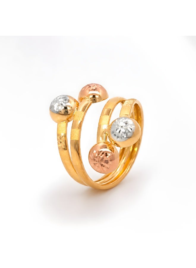 BAFLEH JEWELLERY Shine Bright with an 3 Tone 18kt Gold Ring - Image 5