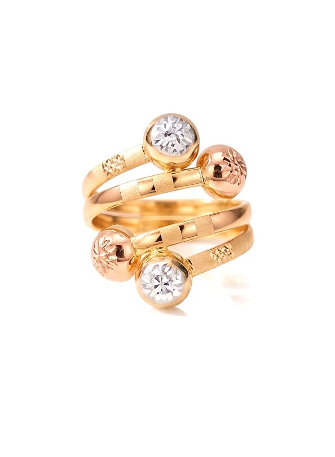 BAFLEH JEWELLERY Shine Bright with an 3 Tone 18kt Gold Ring - Image 2