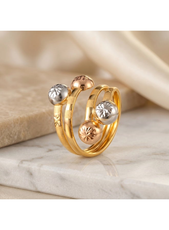BAFLEH JEWELLERY Shine Bright with an 3 Tone 18kt Gold Ring - Image 3