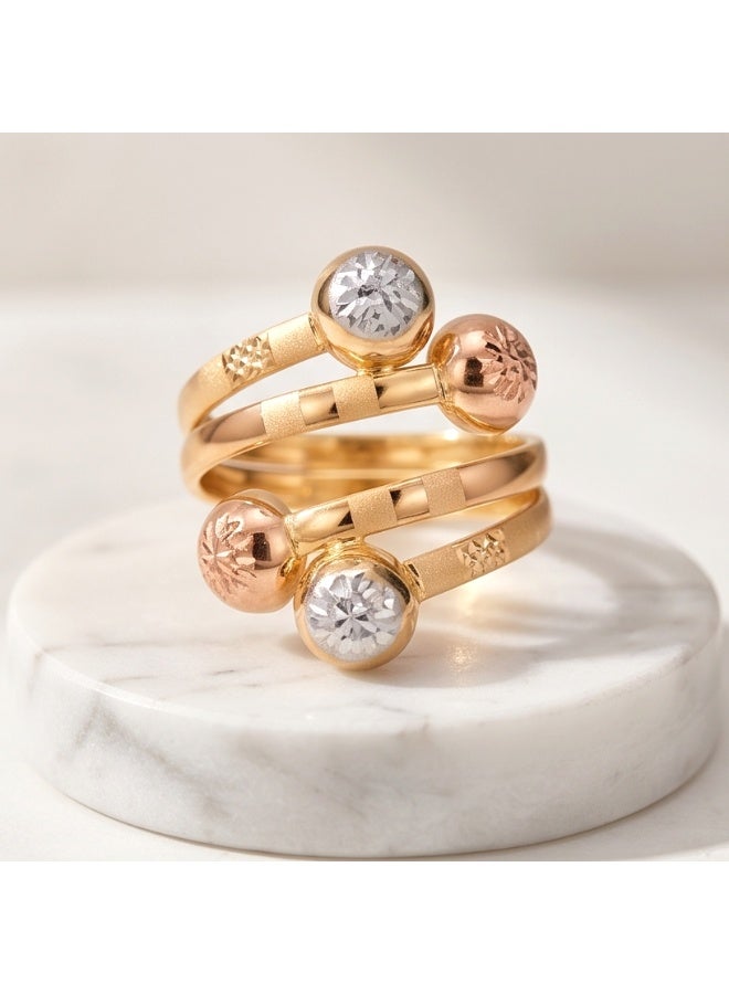 BAFLEH JEWELLERY Shine Bright with an 3 Tone 18kt Gold Ring - Image 1