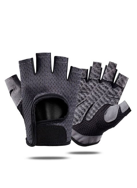 Semi Finger Training Gloves Grey