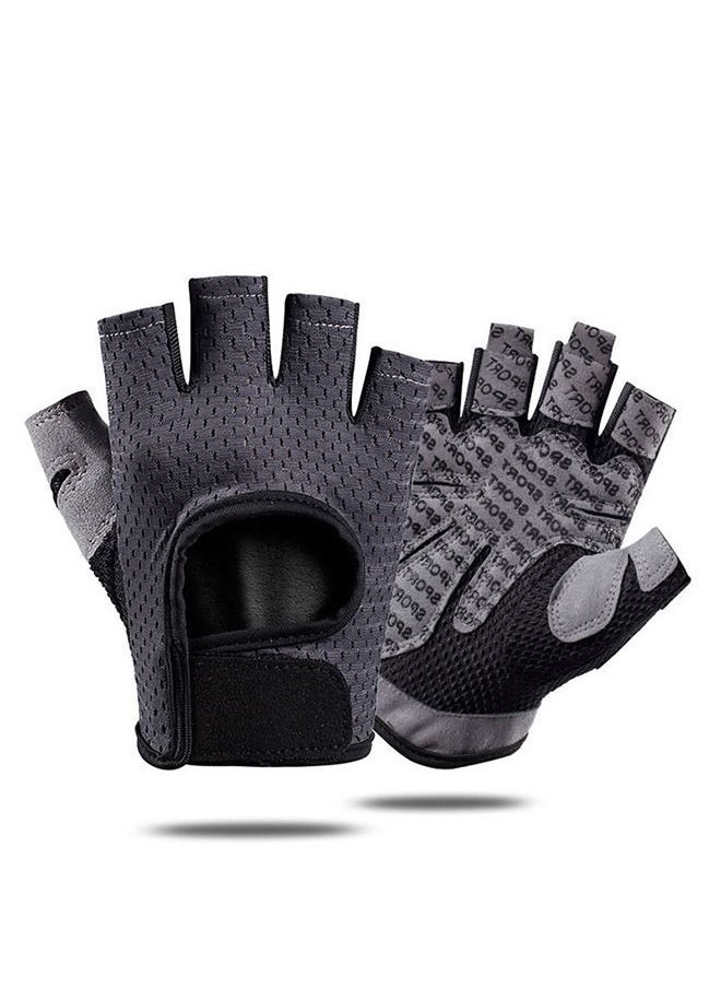 Semi Finger Training Gloves Grey