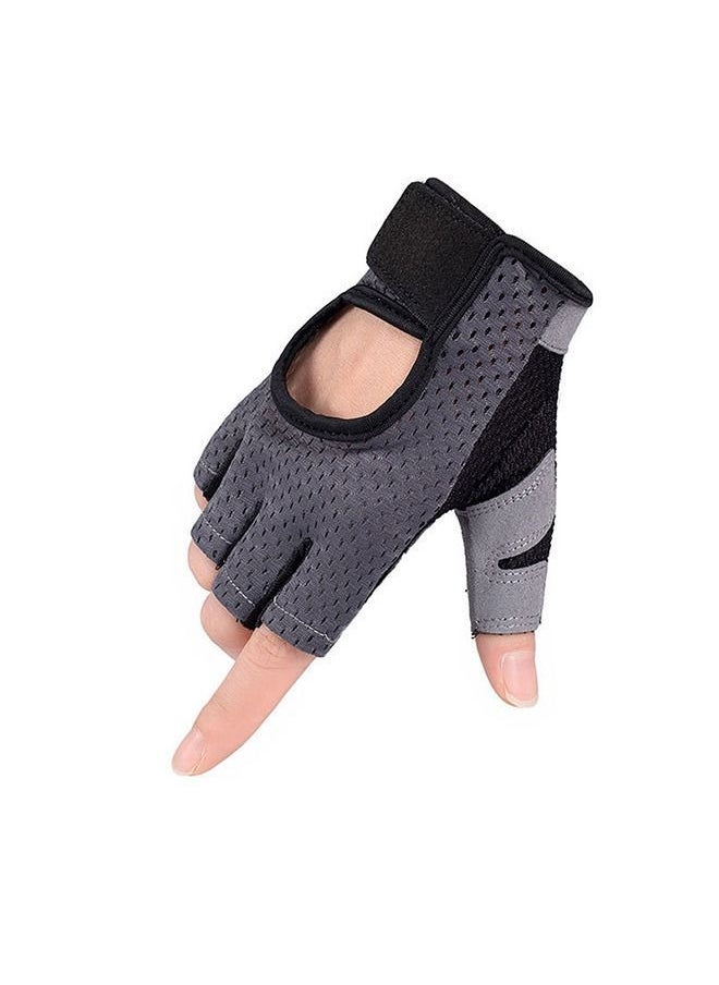 Semi Finger Training Gloves Grey
