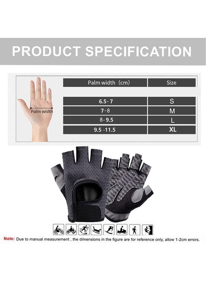 Semi Finger Training Gloves Grey