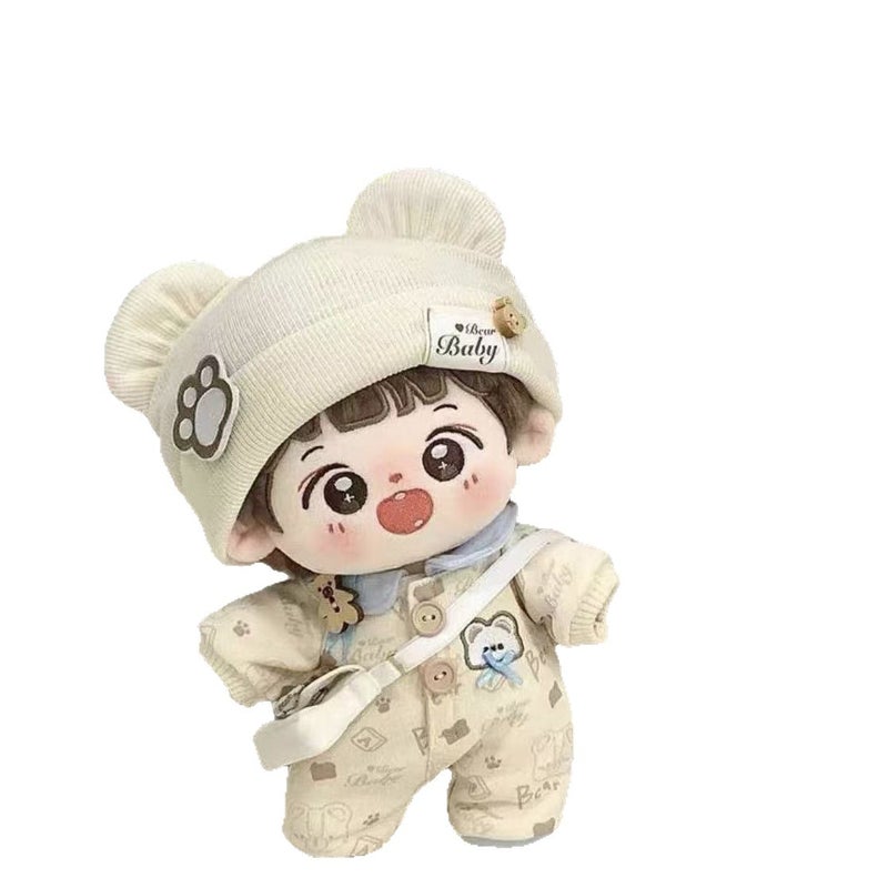 20cm Doll Pajama Romper Outfit, Bear Cookie Hat and Clothes for Cotton Doll - Image 5