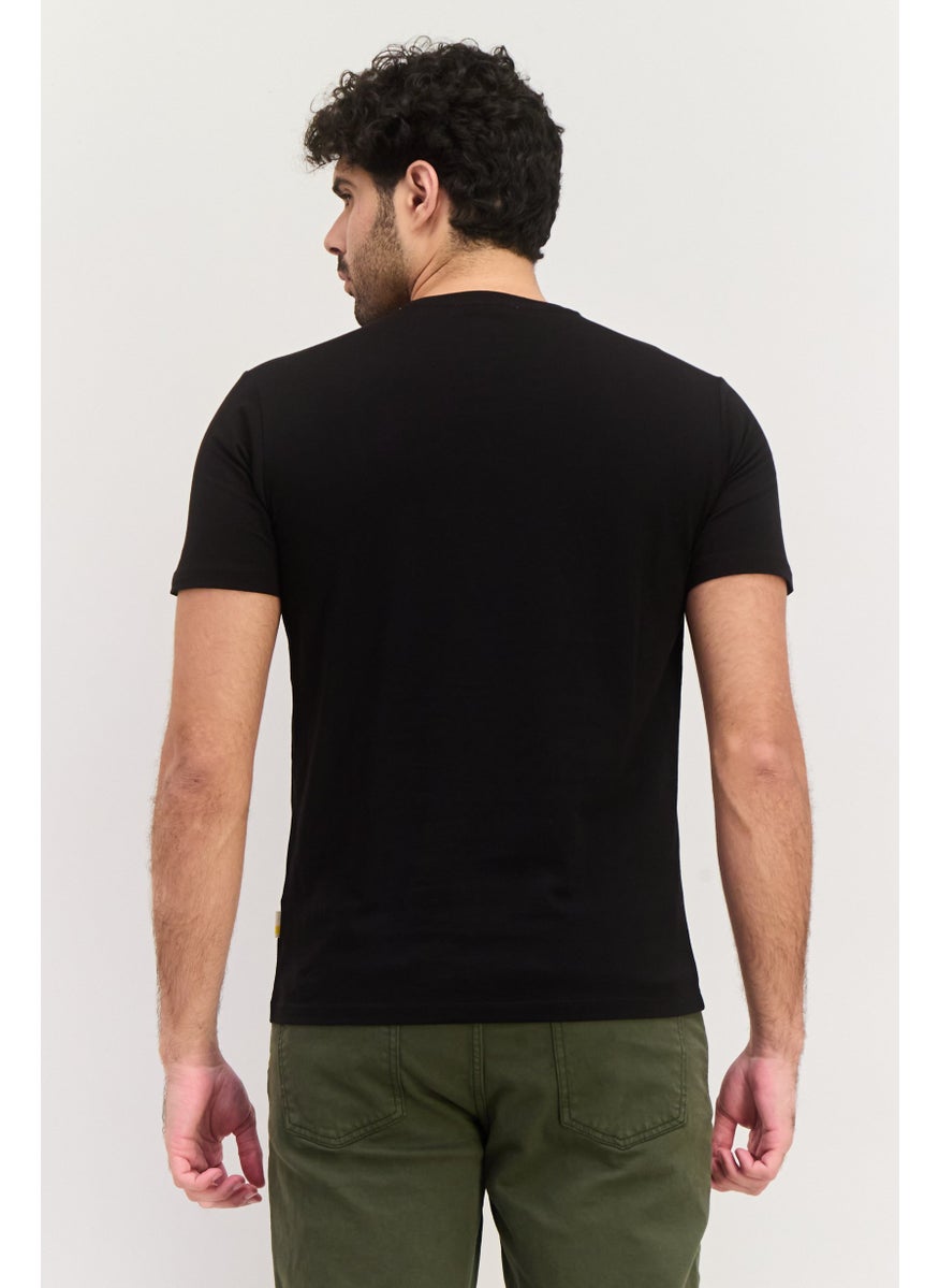 Gazzarrini Men Crew Neck Short Sleeves Graphic Print T-shirt, Black  - Image 4