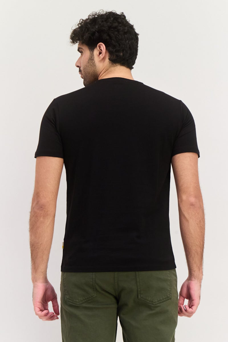 Gazzarrini Men Crew Neck Short Sleeves Graphic Print T-shirt, Black - Image 4