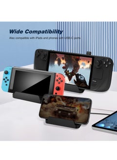 Compatible with Stand Base for Steam Deck,  Steam Deck Accessories, Charging Dock for Steam Deck,  Dual USB and Full Speed Charging USB C Port for Steam Deck, Anti-Slip Holder Stand for Steam Deck