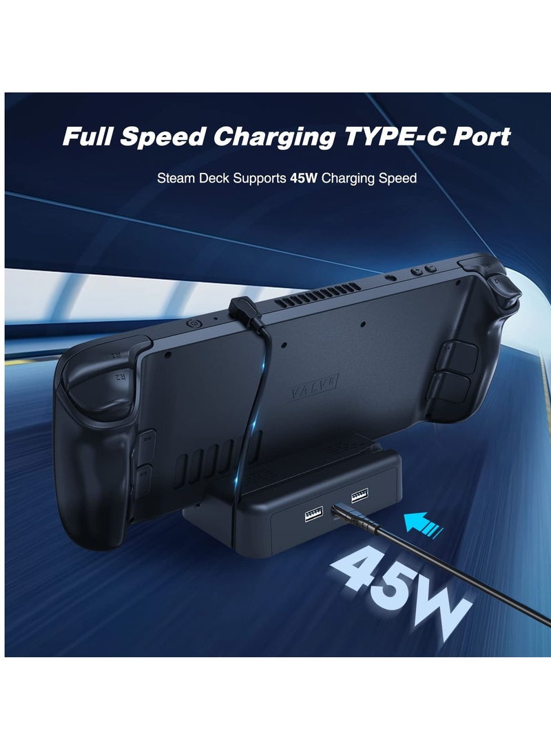KASTWAVE - Compatible with Stand Base for Steam Deck,  Steam Deck Accessories, Charging Dock for Steam Deck,  Dual USB and Full Speed Charging USB C Port for Steam Deck, Anti-Slip Holder Stand for Steam Deck - Image 1