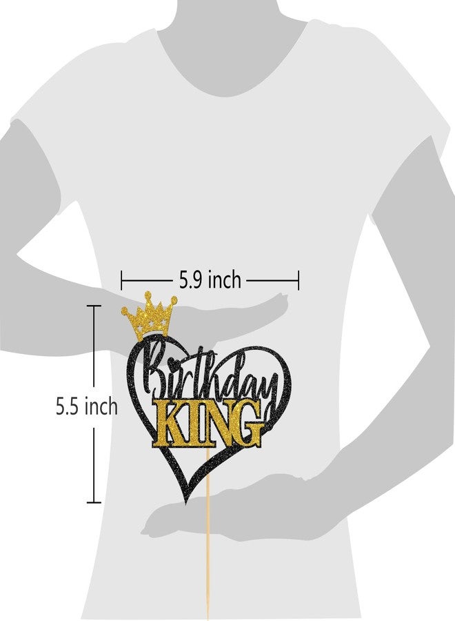 Helewilk Birthday King Cake Topper, Glittery Fathers Dad Men Golden Birthday Party Decorations Supplies - Image 3