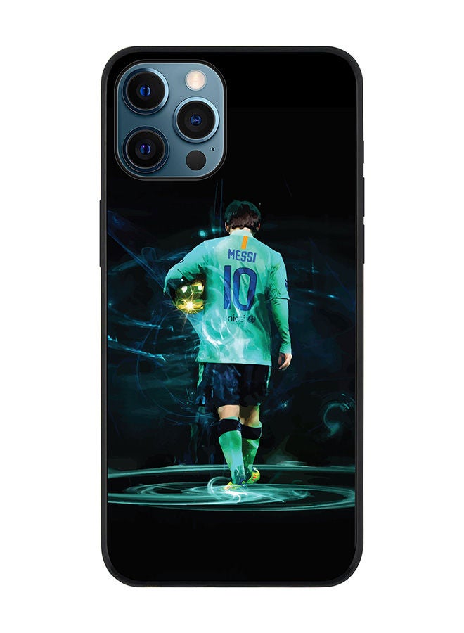 Stylizedd Rugged Black edge case for Apple iPhone 12 Pro Max Slim fit Soft Case Flexible Rubber Edges Anti Drop TPU Gel Thin Cover - Golden Messi - Image 1