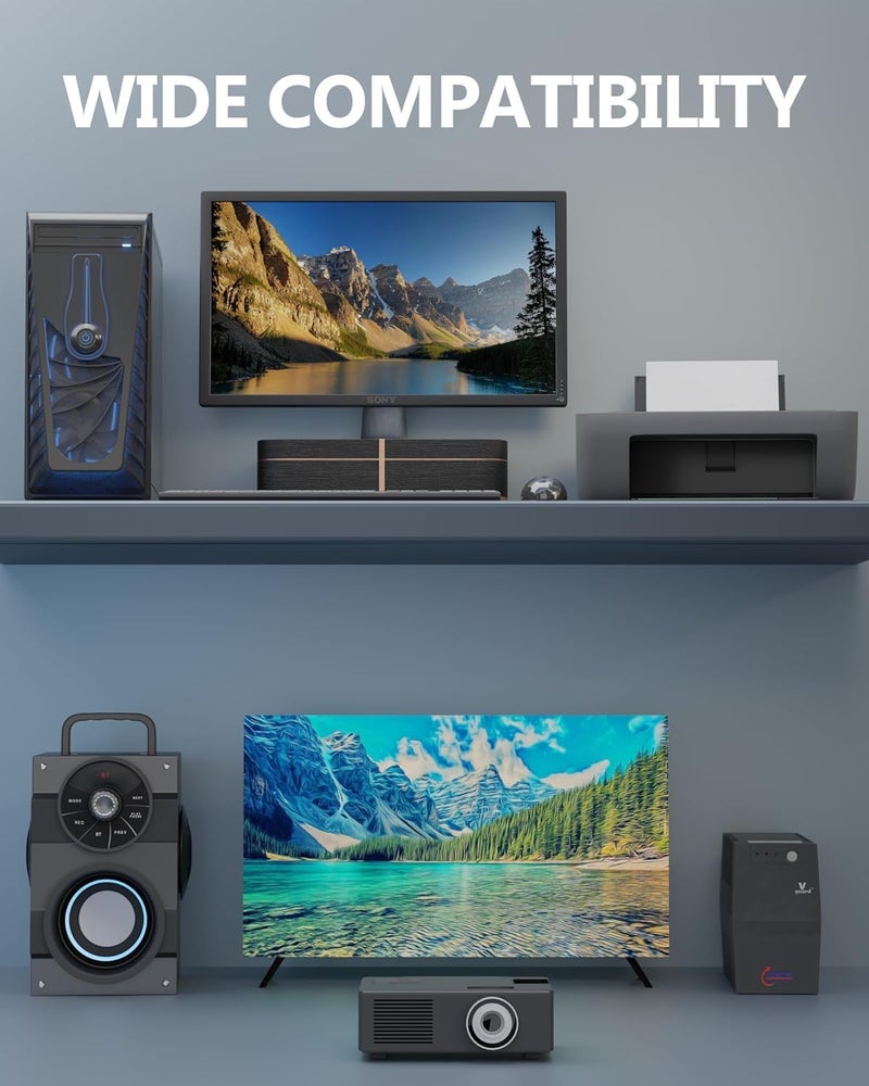 FEDUS كابل طاقة عالمي من النوع B للكمبيوتر، نوع B إلى C13 لكابل الطاقة للشاشة، الكمبيوتر، سطح المكتب، الطابعة، الماسح الضوئي، 10 أمبير 18 AWG GA NEMA 5-15P إلى IEC13 بطول 1.8 متر - Image 2