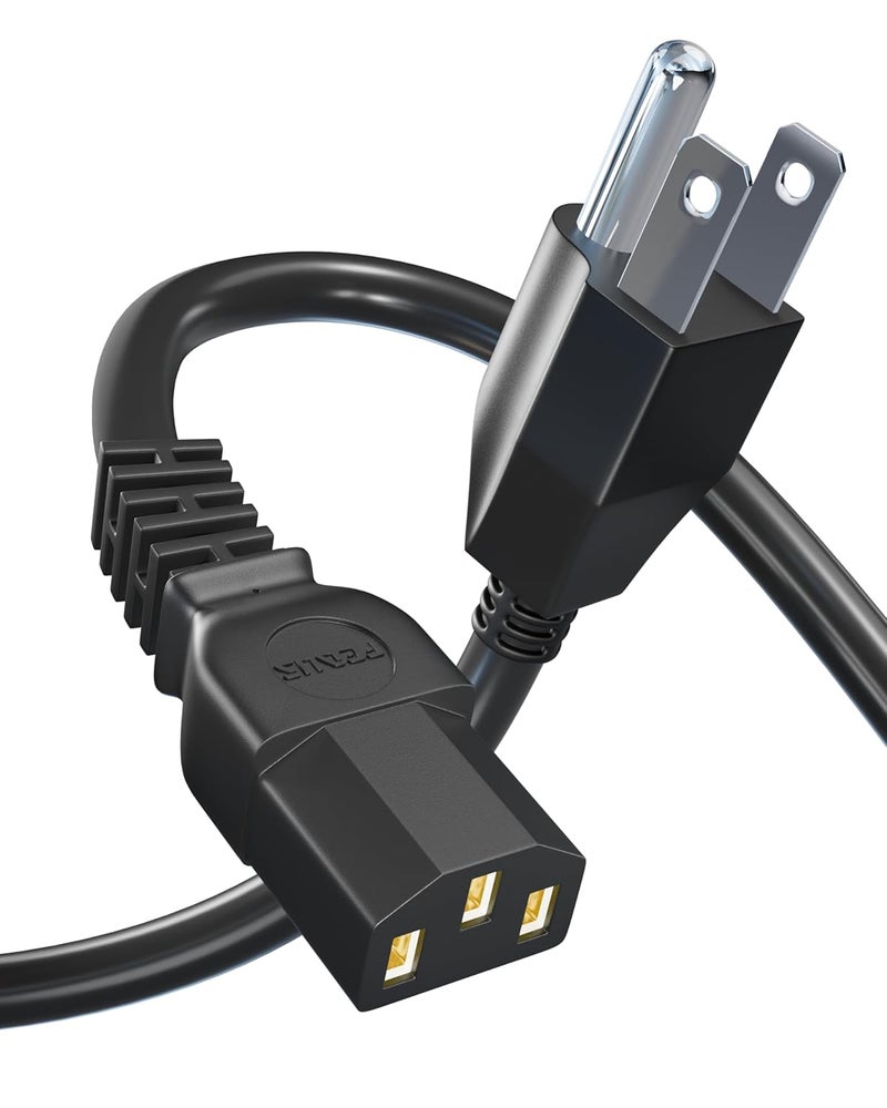 FEDUS كابل طاقة عالمي من النوع B للكمبيوتر، نوع B إلى C13 لكابل الطاقة للشاشة، الكمبيوتر، سطح المكتب، الطابعة، الماسح الضوئي، 10 أمبير 18 AWG GA NEMA 5-15P إلى IEC13 بطول 1.8 متر - Image 1