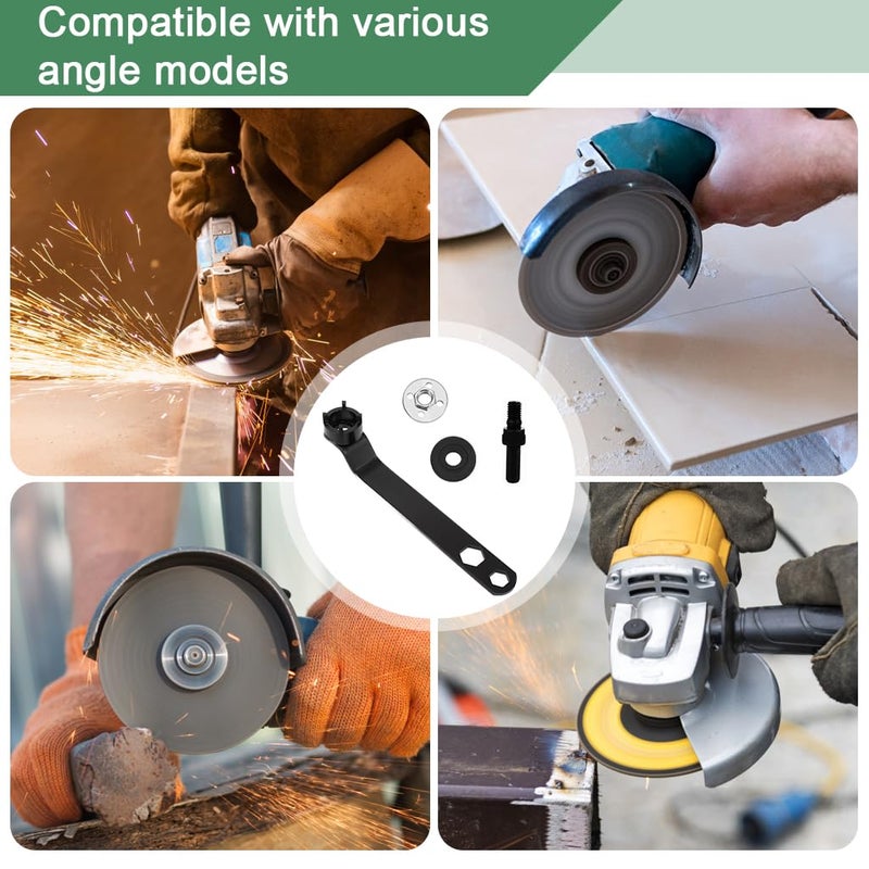 Serplex طقم مفاتيح ربط طاحونة الزاوية ®، 2 في 1 أداة مفتاح قفل الجوز، جوزات الفلنج الداخلي والخارجي، محول عمود M10، طقم مفتاح ربط عالمي لطاحونة M10 - Image 5