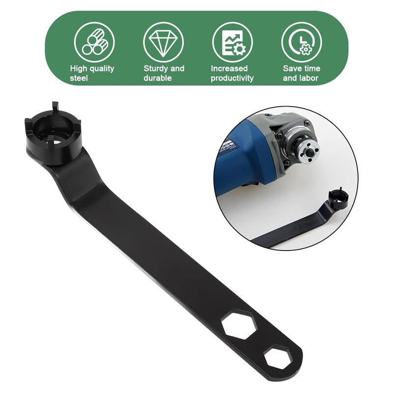 Serplex طقم مفاتيح ربط طاحونة الزاوية ®، 2 في 1 أداة مفتاح قفل الجوز، جوزات الفلنج الداخلي والخارجي، محول عمود M10، طقم مفتاح ربط عالمي لطاحونة M10 - Image 3