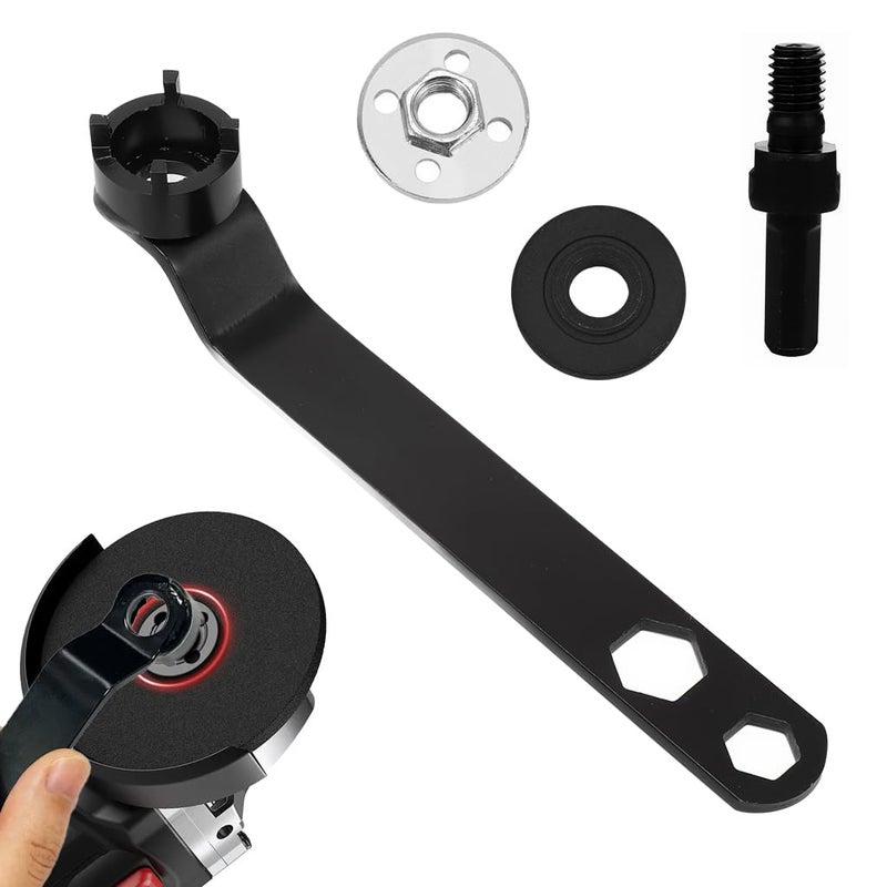 Serplex طقم مفاتيح ربط طاحونة الزاوية ®، 2 في 1 أداة مفتاح قفل الجوز، جوزات الفلنج الداخلي والخارجي، محول عمود M10، طقم مفتاح ربط عالمي لطاحونة M10 - Image 1