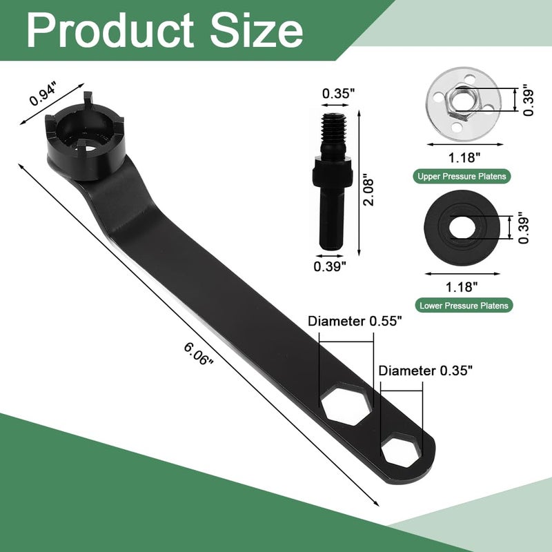 Serplex طقم مفاتيح ربط طاحونة الزاوية ®، 2 في 1 أداة مفتاح قفل الجوز، جوزات الفلنج الداخلي والخارجي، محول عمود M10، طقم مفتاح ربط عالمي لطاحونة M10 - Image 2