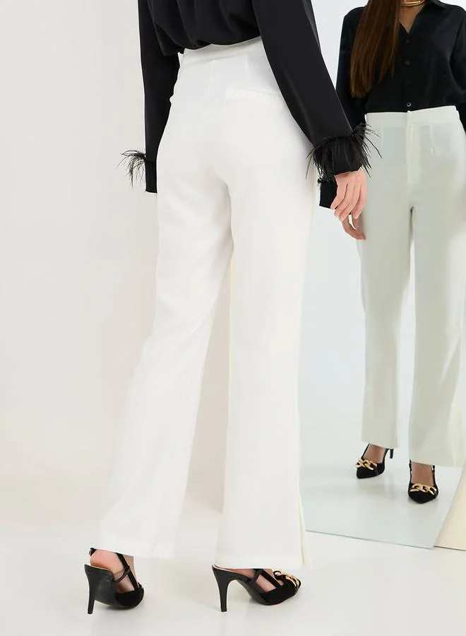 Styli High Rise Fit and Flare Trouser