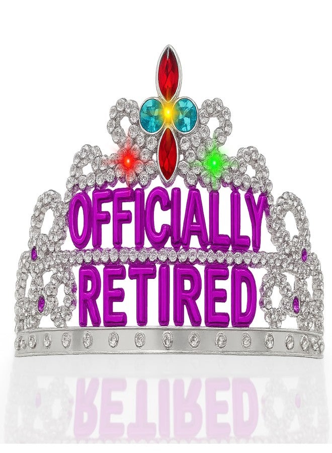 Vaulted Skulls & Co Officially Retired Light Up Tiara | Flashing Lights Retired Crown | Office Retirement Celebration Decor | Retirement Gifts for Women & Men | Light Up Crown | Flashing Lights | One Size - Image 1