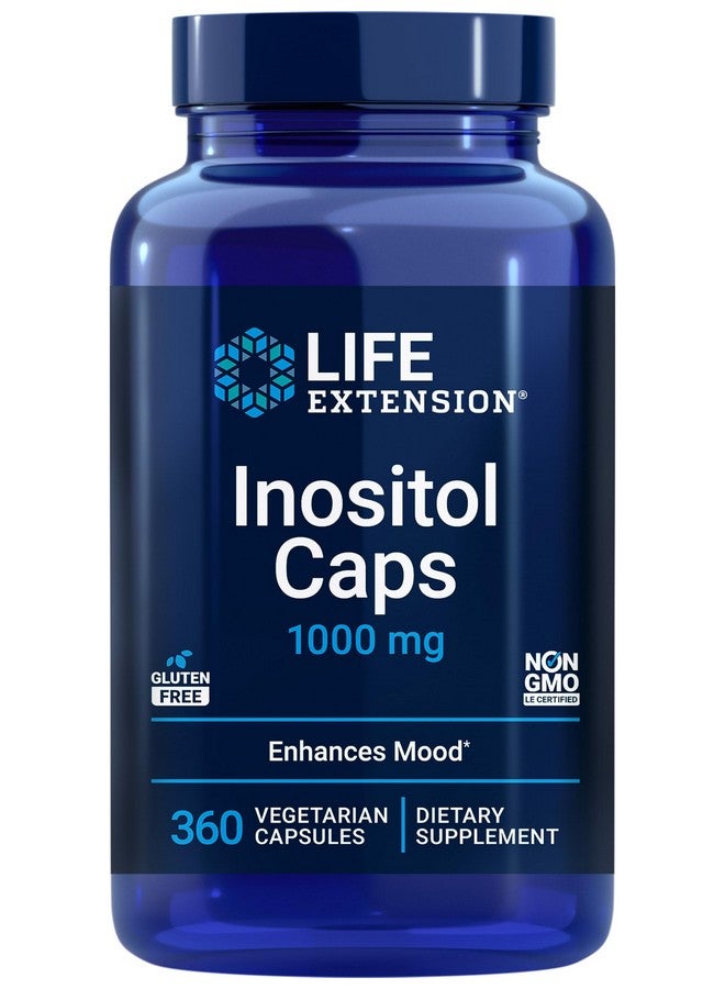 Life Extension Inositol Caps - 1000 mg, Myo-Inositol - Mood Health, Well-Being, Healthy Metabolism, Hormone Balance - Gluten-Free, Non-GMO, Vegetarian - 360 Capsules - Image 1