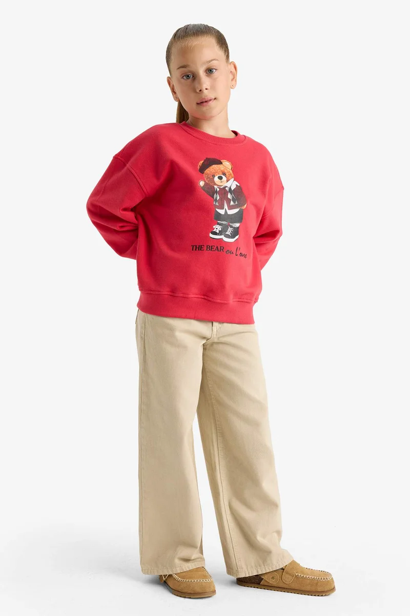 DeFacto Oversize Fit Printed Crew Neck Sweatshirt
