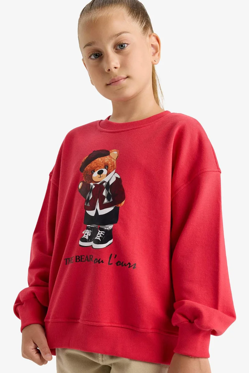 DeFacto Oversize Fit Printed Crew Neck Sweatshirt