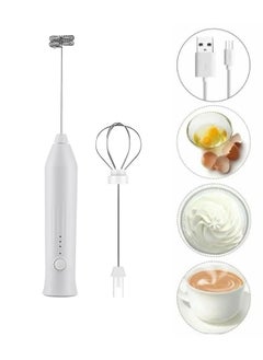 Generic USB Charging Electric Handheld Milk Frother, Foamer Mixer With 2 Mixing Heads, 3 Modes Stainless Steel Coffee Latte Stirr Blender,Easy Cleaning,For Latte, Matcha Tea, Cappuccino, Hot Chocolate, Egg, Cake  - Image 1