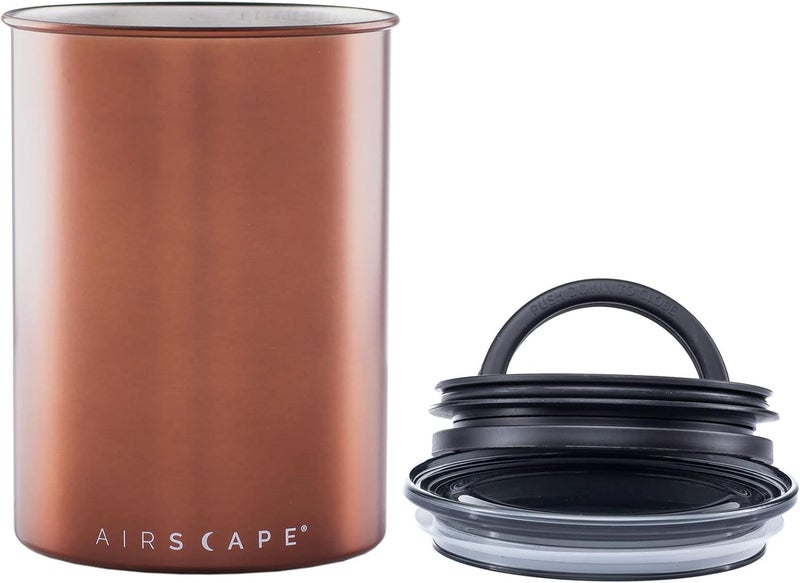 Planetary Design Airscape Coffee & Food Storage Canister - Patented Airtight Lid to Preserve Food Freshness, Stainless Steel, Medium, Brushed Copper) - Image 5