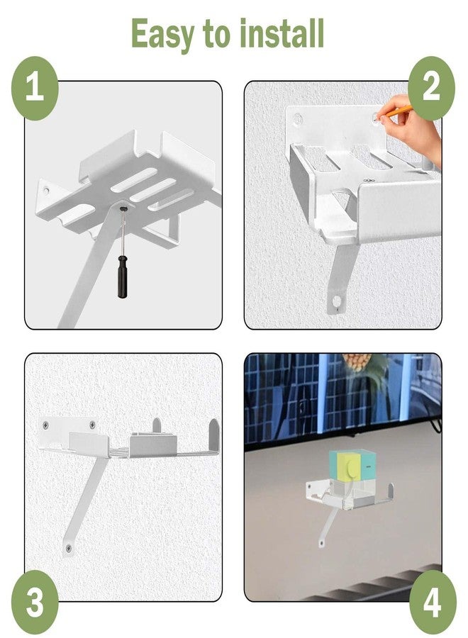 Chanvoo Wall Mount Shelf Compatible with Nex Playground Console & Remote - Metal Gaming Organizer with Hidden Remote Holder, Easy Install Under-TV Stand, Secure Hold for Kids & Families (White) - Image 5