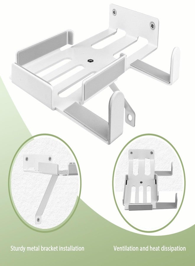 Chanvoo Wall Mount Shelf Compatible with Nex Playground Console & Remote - Metal Gaming Organizer with Hidden Remote Holder, Easy Install Under-TV Stand, Secure Hold for Kids & Families (White) - Image 4