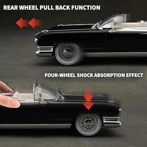 DEZICON 1:24 Scale Cadillac Eldorado 1950 Toy Car for Kids Collection Diecast Metal Model Car with Light Sound Pull Back Openable Door - Image 4
